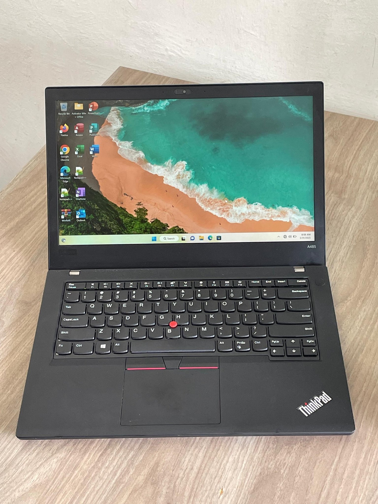 Thinkpad A485 Lenovo ThinkPad A485 AMD Ryzen 5 8th Gen 8GB RAM 256GB SSD 14-inch Full HD Display Windows 10 Pro - Image 1